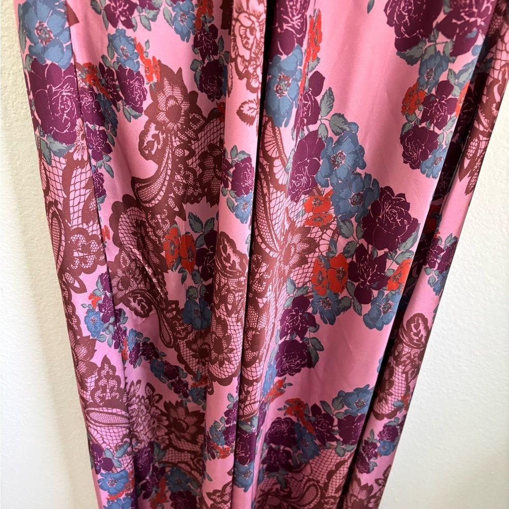 Intimately by Free People Pink Floral Lace Print Maxi Slip Dress| size m | boho - Picture 11 of 13